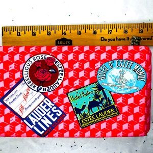 New Estee Lauder Cosmetic Makeup Travel Bag Zippered Fuschia Rebellious Rose